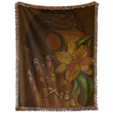 Yellow Flower Hand Woven Tapestry, Blanket, Rug