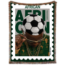 African Soccer Hand Woven Tapestry, Blanket, Rug