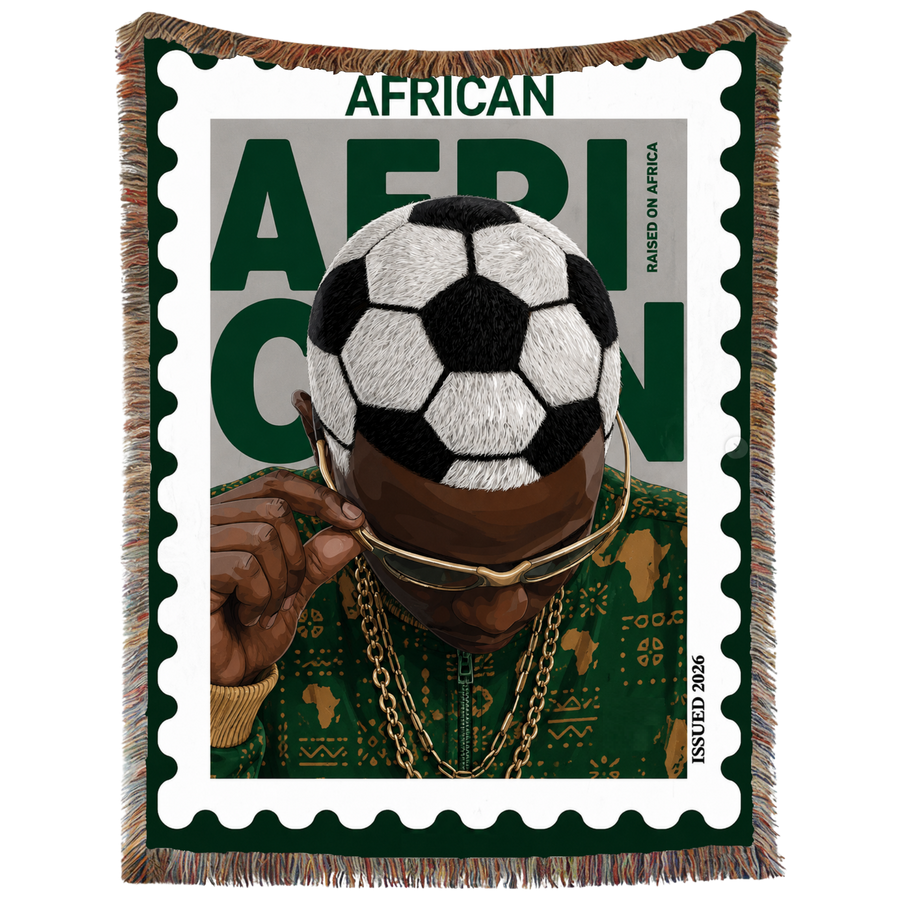 African Soccer Hand Woven Tapestry, Blanket, Rug