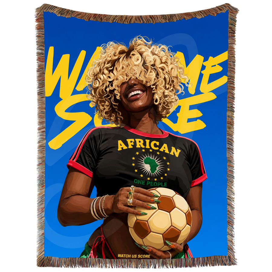 Watch Her Score Hand Woven Tapestry, Blanket, Rug