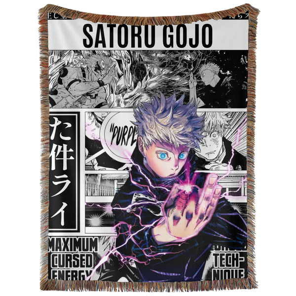 Gojo Purple Woven Tapestry, Blanket, Rug