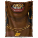 Africa Girl Grills Hand Woven Tapestry, Blanket, Rug