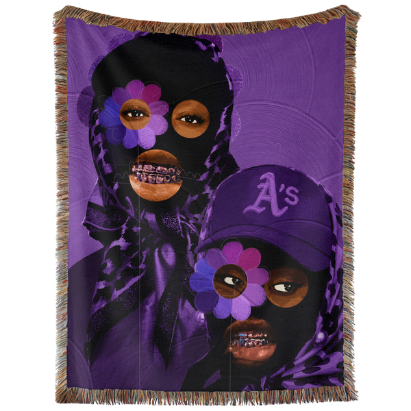 Purple Flower Eye Tapestry, Blanket, Rug