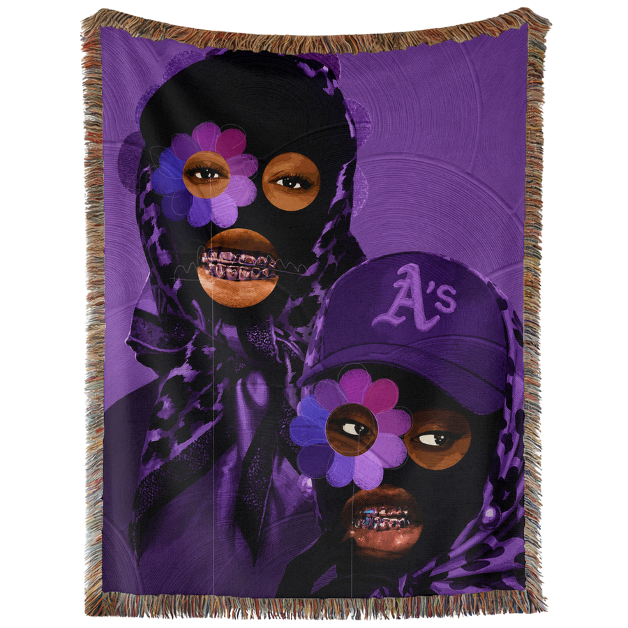 Purple Flower Eye Tapestry, Blanket, Rug