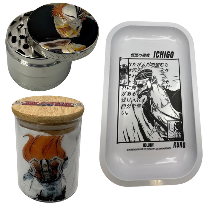 Ichigo Hollow Mask Grinder, Jar, Rolling Tray Set