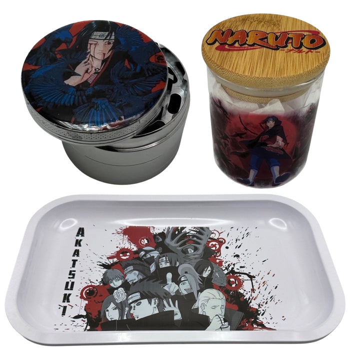Itachi Crows Grinder, Jar, Rolling Tray Set
