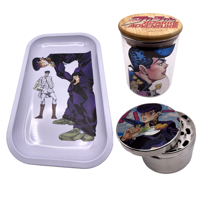 Josuke Higashikata Grinder, Jar, Rolling Tray Set