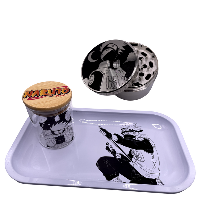 Naruto Anime Spice Grinder, Stash Jar, Rolling Tray Set - spicedanime
