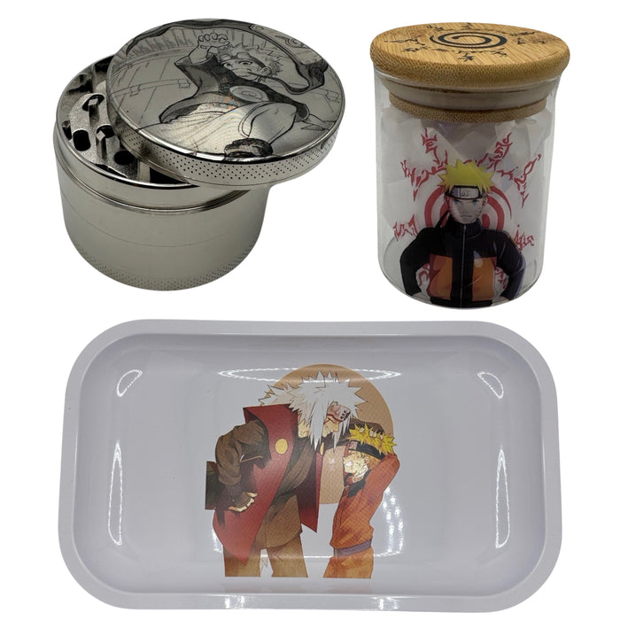 Kid Naruto Grinder, Jar, Rolling Tray Set