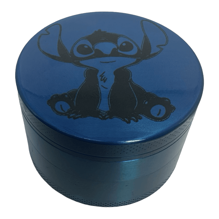Stitch Grinder, Herb Grinder, Cute Grinder, Large Grinder With Catcher, 2.5 Inch Blue Grinder - spicedanime