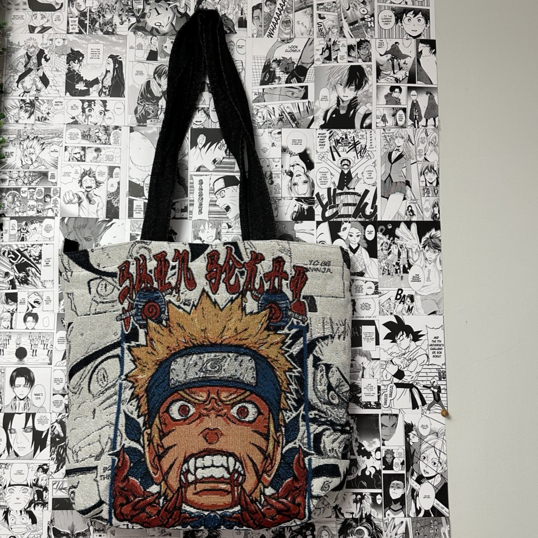 Nine Tails Naruto Woven Tapestry Tote Bag