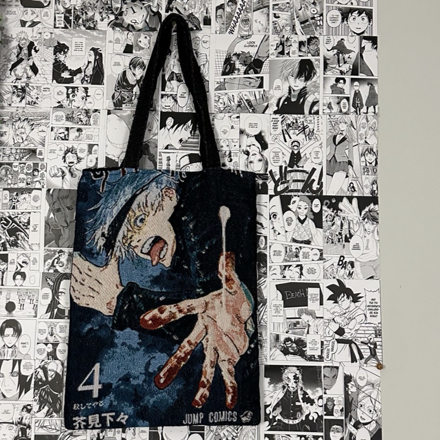 Gojo Manga Cover Woven Tapestry Tote Bag