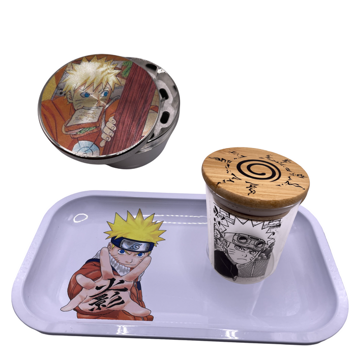 Naruto Sandwich Grinder, Jar, Rolling Tray Set