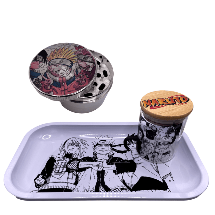 Naruto Anime Spice Grinder, Stash Jar, Rolling Tray Set - spicedanime