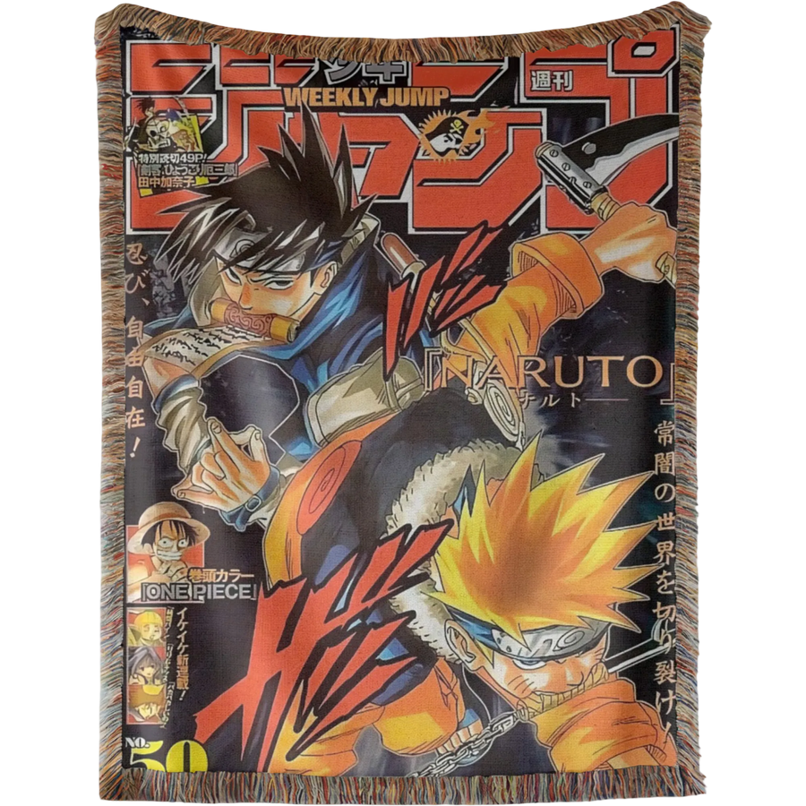 Naruto & Sasuke Hand Woven Cozy Rug | Manga Tapestry Throw | Suitable As Blanket