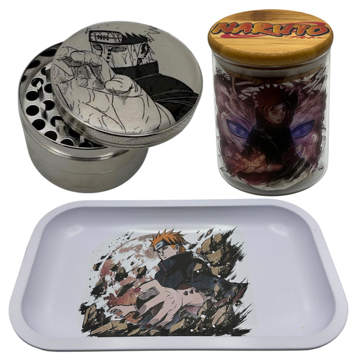 Pain Manga Grinder, Jar, Rolling Tray Set
