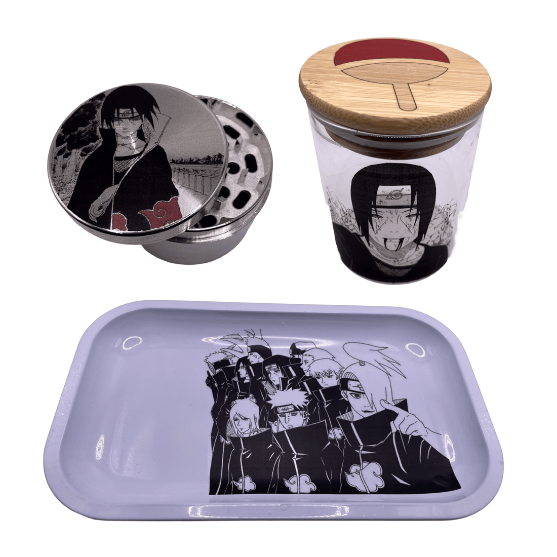 Naruto Anime Spice Grinder, Stash Jar, Rolling Tray Set - spicedanime