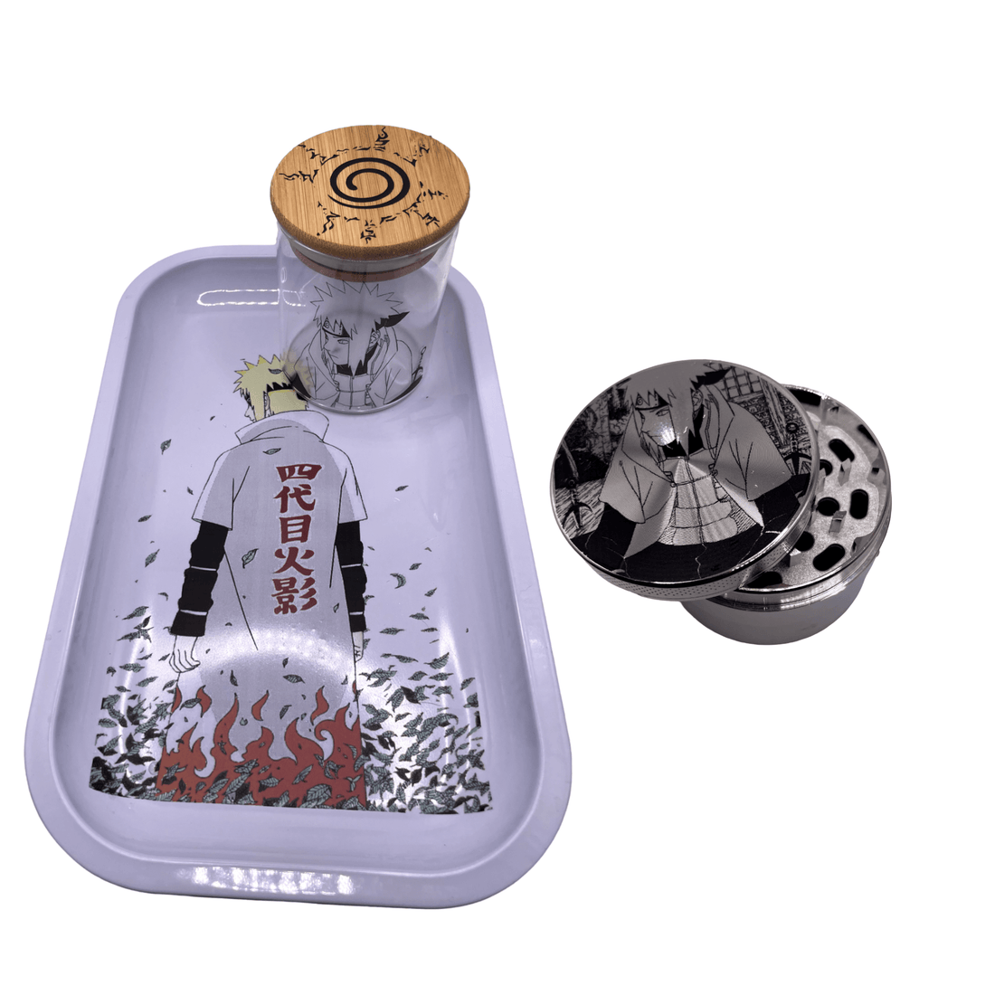 Naruto Anime Spice Grinder, Stash Jar, Rolling Tray Set - spicedanime
