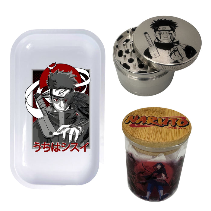 Shisui Blood Eyes Grinder, Jar, Rolling Tray Set