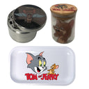 Tom and Jerry Cartoon Spice Grinder, Stash Jar, Rolling Tray Set - spicedanime