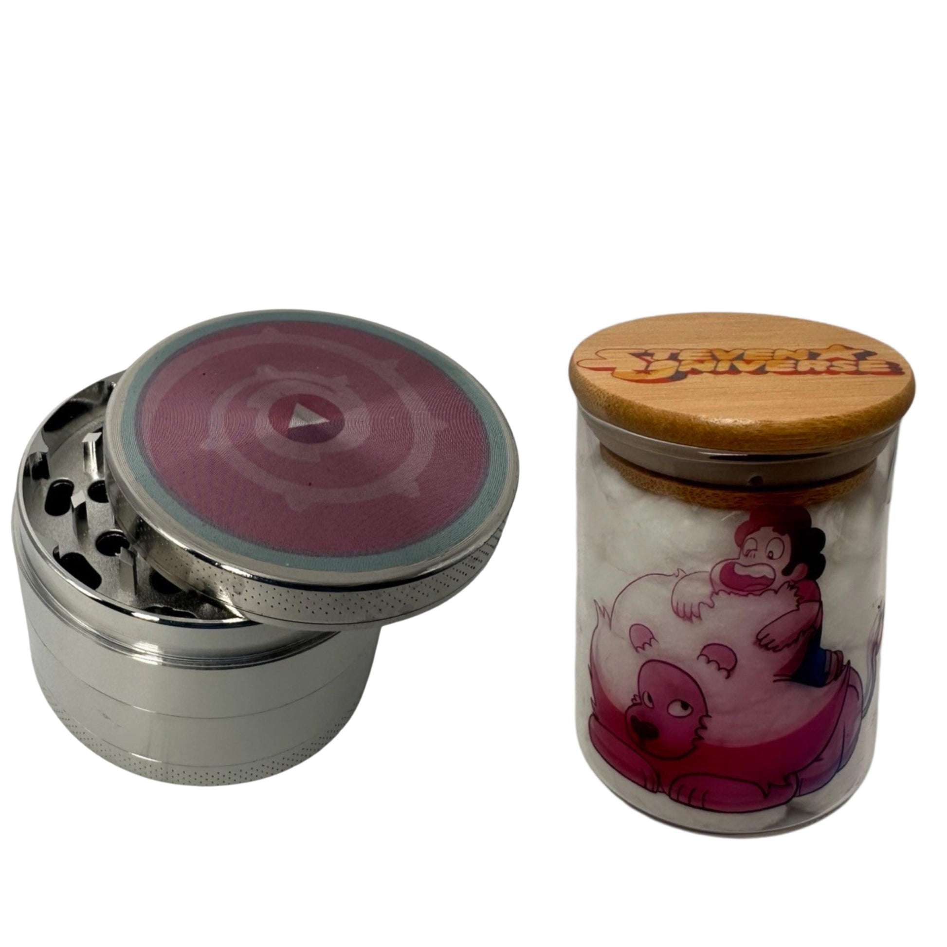 Steven Universe Cartoon Spice Grinder, Stash Jar, Rolling Tray Set - spicedanime