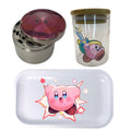 Kirby Cartoon Videogame Spice Grinder, Stash Jar, Rolling Tray Set - spicedanime