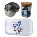 Regular Show Cartoon Spice Grinder, Stash Jar, Rolling Tray Set - spicedanime