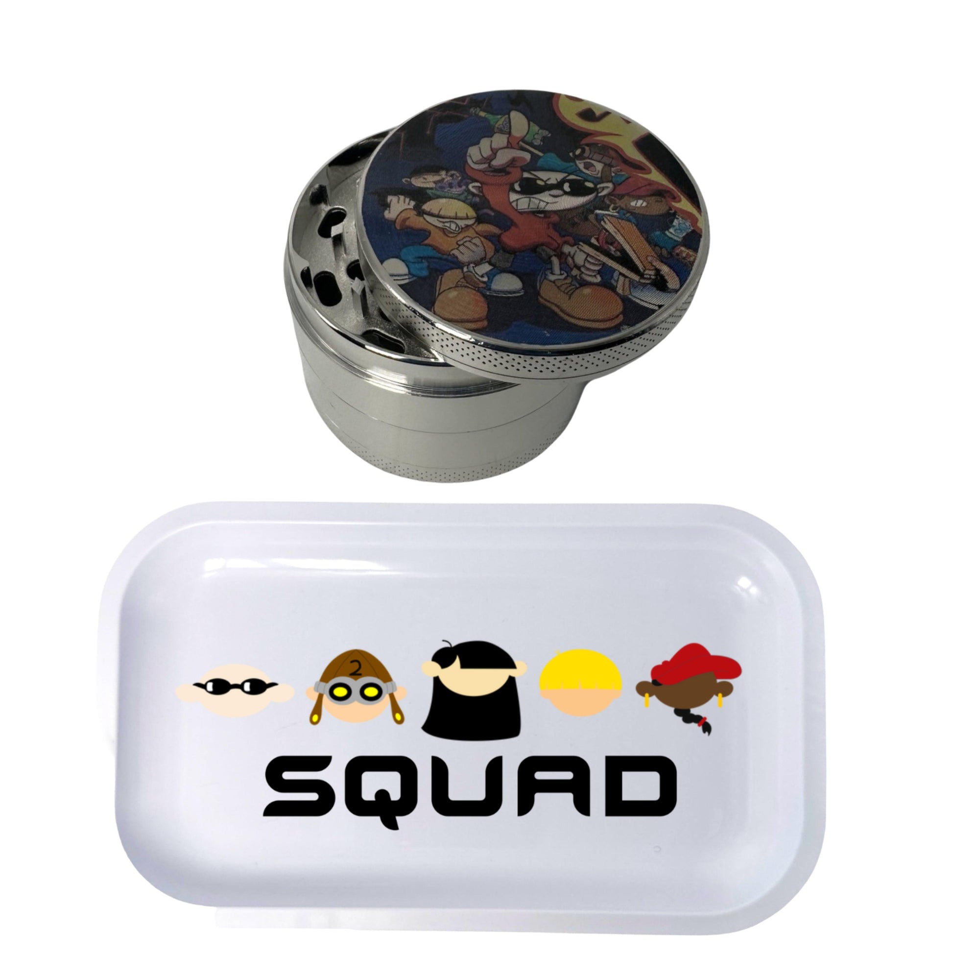 KND Kids Next Door Cartoon Spice Grinder, Stash Jar, Rolling Tray Set - spicedanime
