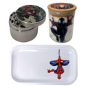 Spiderman Comic Herb Grinder, Stash Jar, Rolling Tray Set - spicedanime