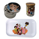 Proud Family Cartoon Spice Grinder, Stash Jar, Rolling Tray Set - spicedanime