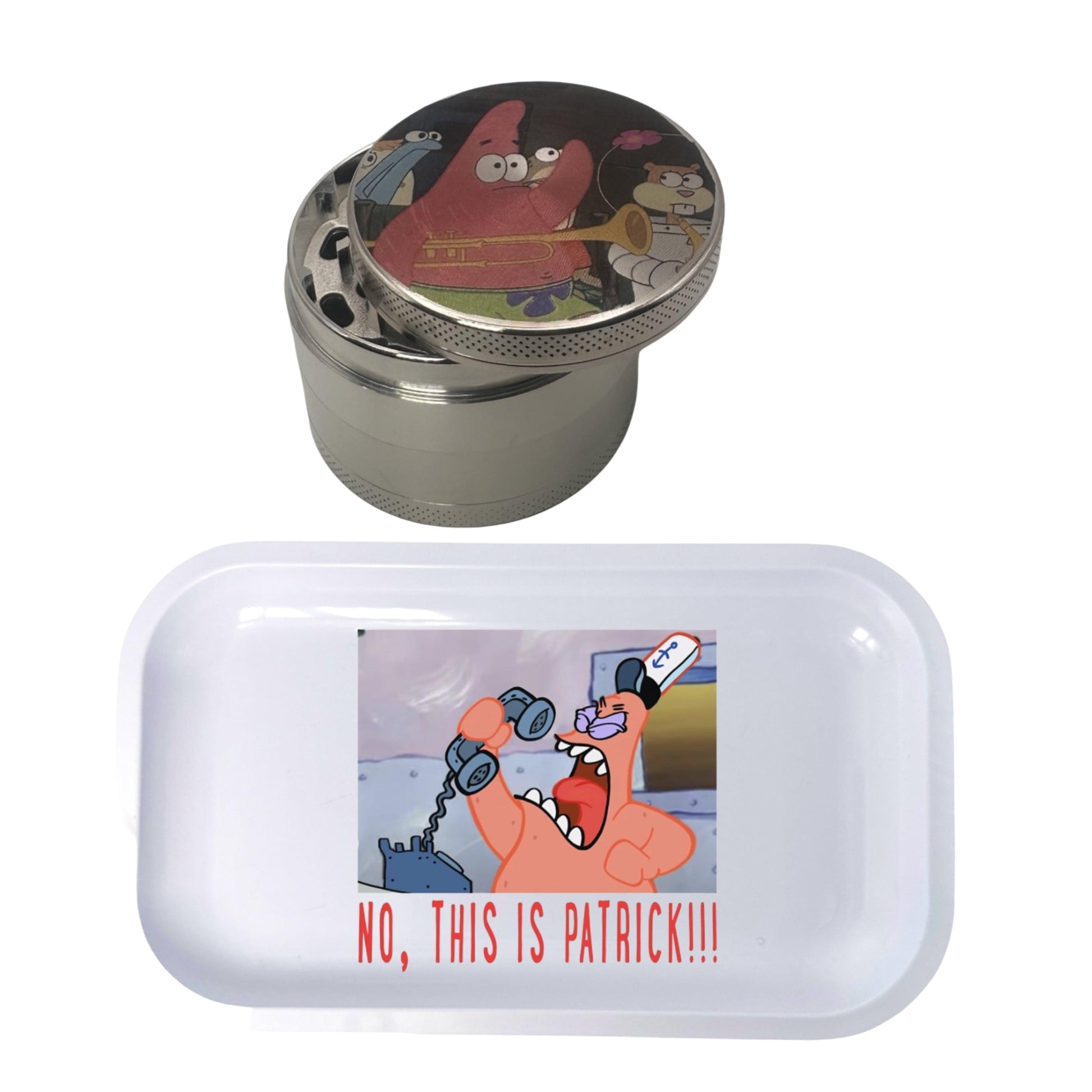 Spongebob Squarepants Cartoon Spice Grinder, Stash Jar, Rolling Tray Set - spicedanime