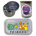 Pokemon Cartoon Spice Grinder, Stash Jar, Rolling Tray Set - spicedanime