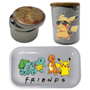 Pokemon Cartoon Spice Grinder, Stash Jar, Rolling Tray Set - spicedanime
