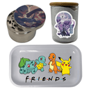 Pokemon Cartoon Spice Grinder, Stash Jar, Rolling Tray Set - spicedanime