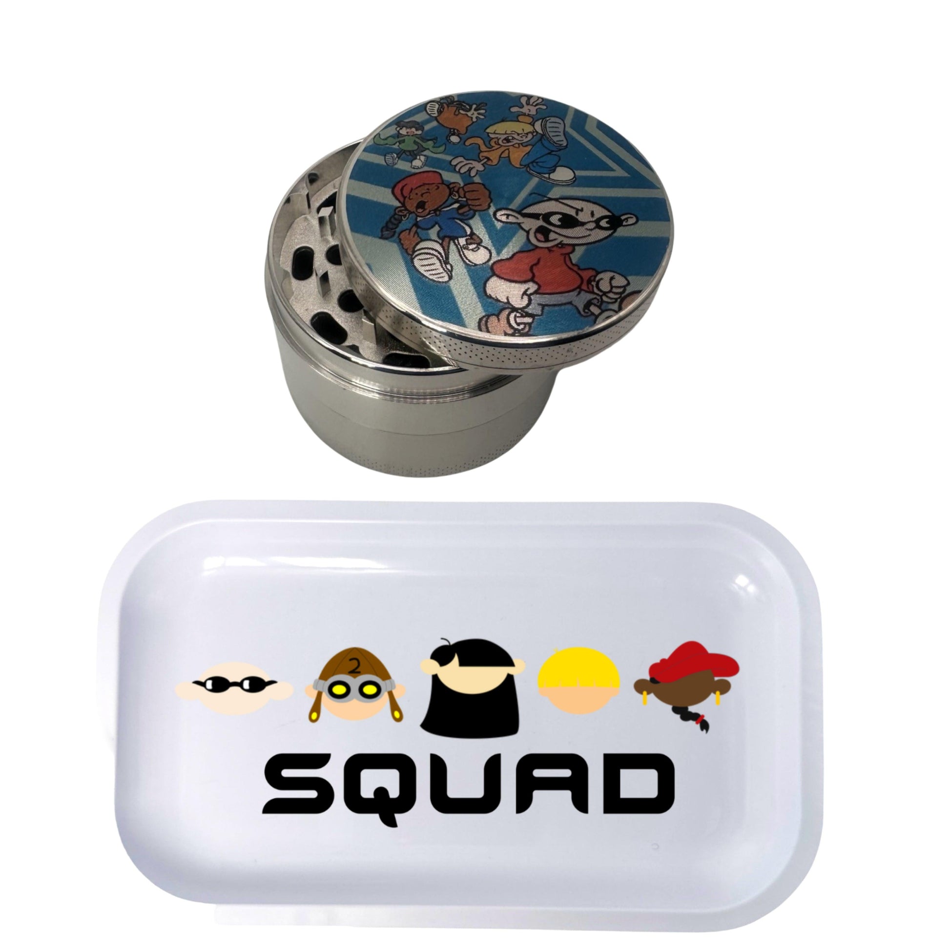 KND Kids Next Door Cartoon Spice Grinder, Stash Jar, Rolling Tray Set - spicedanime