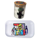 Teen Titans Cartoon Herb Grinder, Stash Jar, Rolling Tray Set - spicedanime