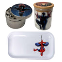 Spiderman Comic Herb Grinder, Stash Jar, Rolling Tray Set - spicedanime