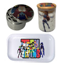 Teen Titans Cartoon Herb Grinder, Stash Jar, Rolling Tray Set - spicedanime