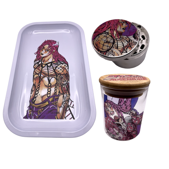 Diavolo Grinder, Jar, Rolling Tray Set