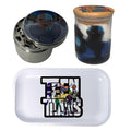 Teen Titans Cartoon Herb Grinder, Stash Jar, Rolling Tray Set - spicedanime
