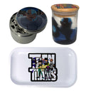 Teen Titans Cartoon Herb Grinder, Stash Jar, Rolling Tray Set - spicedanime