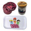 Powerpuff Girls Cartoon Spice Grinder, Stash Jar, Rolling Tray Set - spicedanime