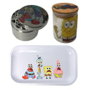 Spongebob Squarepants Cartoon Spice Grinder, Stash Jar, Rolling Tray Set - spicedanime