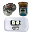 Futurama Space Cartoon Spice Grinder, Stash Jar, Rolling Tray Set - spicedanime
