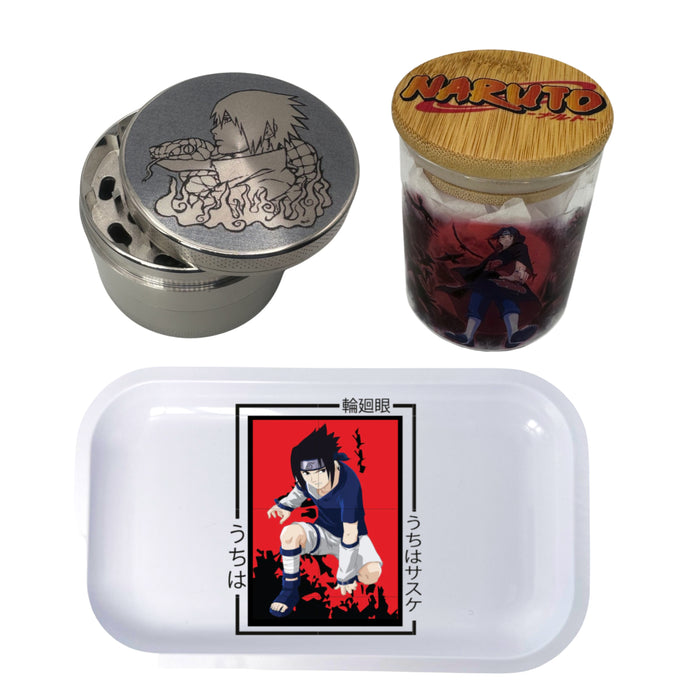 Sasuke and Aoda Grinder, Jar, Rolling Tray Set