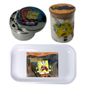 Spongebob Squarepants Cartoon Spice Grinder, Stash Jar, Rolling Tray Set - spicedanime