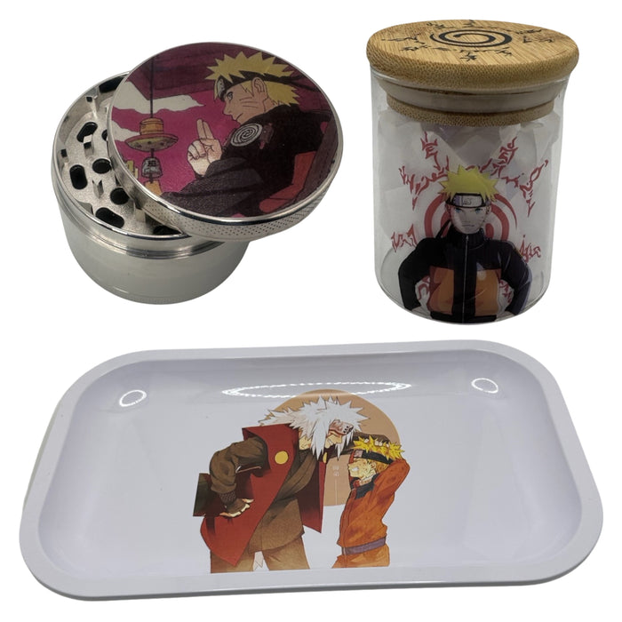 Naruto Uzumaki Grinder, Jar, Rolling Tray Set