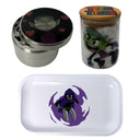 Teen Titans Cartoon Herb Grinder, Stash Jar, Rolling Tray Set - spicedanime