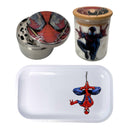 Spiderman Comic Herb Grinder, Stash Jar, Rolling Tray Set - spicedanime