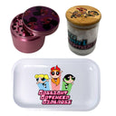 Powerpuff Girls Cartoon Spice Grinder, Stash Jar, Rolling Tray Set - spicedanime